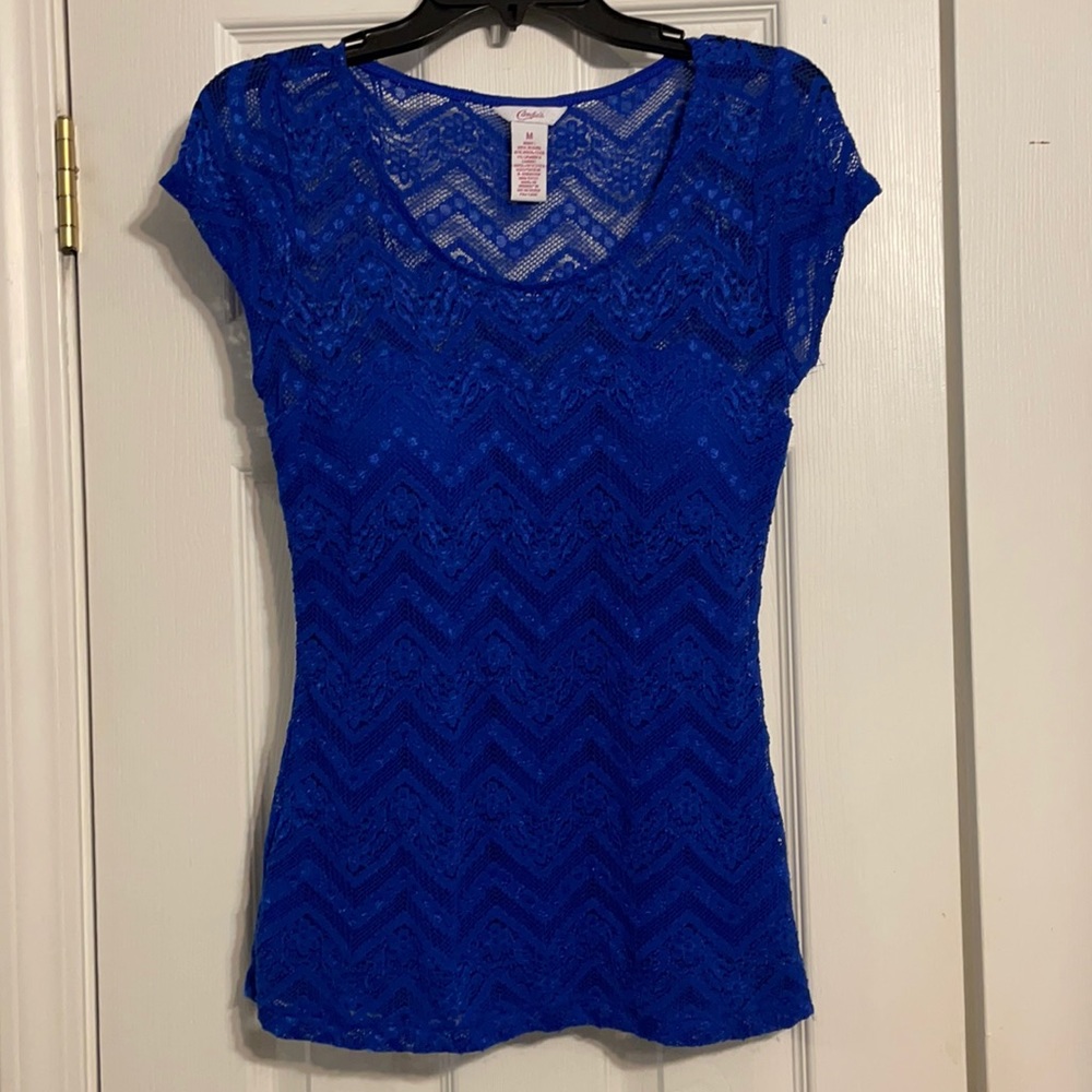 “Candies” Royal Blue Lace Professional Shirt